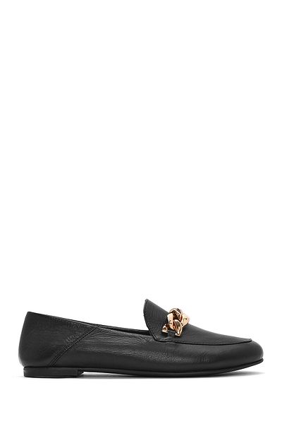 Derimod Pantofi de damă din piele neagră din piele naturală masculină Penny Loafer Pantofi casual de zi cu zi 25sfd290118