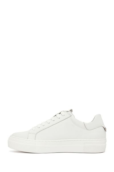Derimod Women's White Lace-Up Leather Sneaker 25Sfd 290518