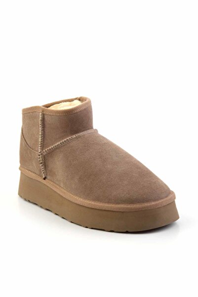 Bambi Bej Leather Kadın Bot & Bootie K02422009002