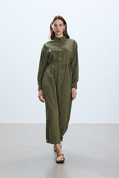 BE BLUE Vintage Shirt Dress - Khaki