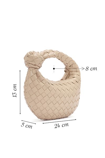 Derimod Women's Beige Knitted Mini Shoulder Bag 25Sbd291529