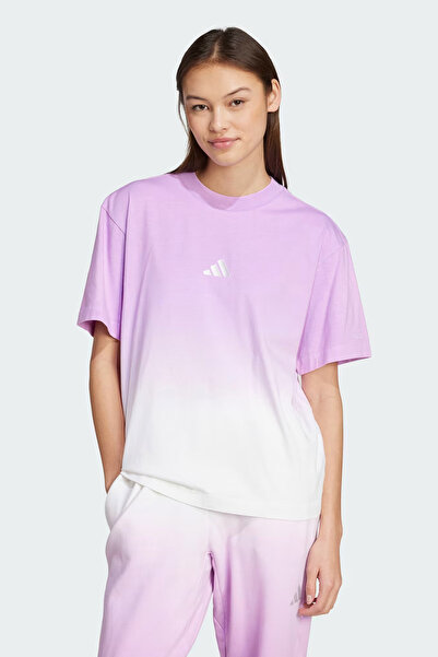adidas W ALL SZN A TEE WHITE Lila Kadın Kısa Kol T-Shirt