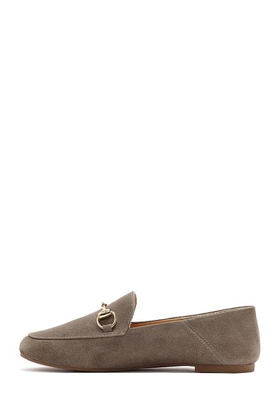 Derimod Women's Mink Buckle Suede Genuine Leather Masculine Penny Loafer Shoes Casual Shoes 25Sfd290210