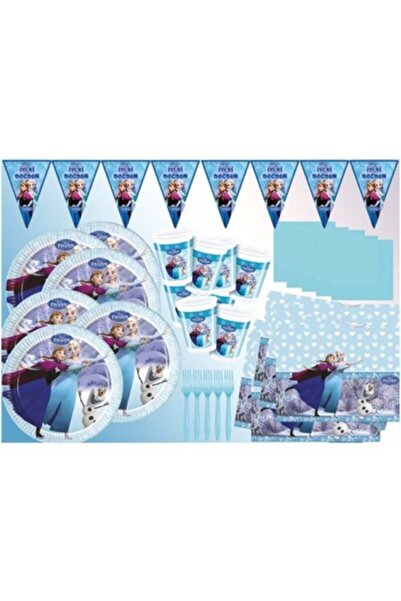 Parti Kırtasiye Frozen Karlar Ülkesi Doğum Günü Elsa Seti Ekonomik Paket 16 K...
