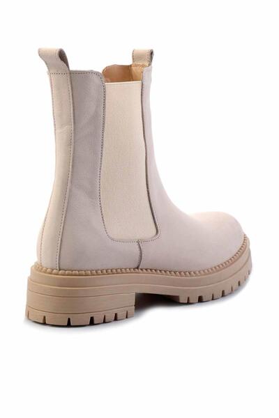 Bambi Bej Nubuk Hakiki Deri Kadın Bot & Bootie K02553410201