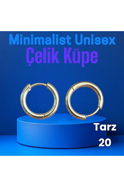 Vira Gold Color Steel Earrings for Men and Women - Daily Use, 1 Pair Style 20