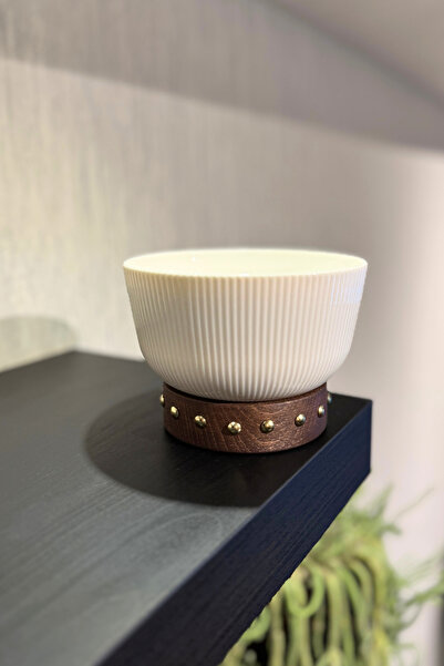 Ogia Concept Sense Ahşap Ayaklı Porselen Kase Gold Sunumluk 13 Cm ( Salata - ...