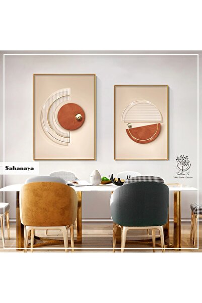 Tablomtr Metal Çerçeveli Gerçek Camlı Tablo Sahanaya 2li Set