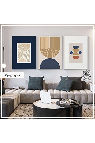 Tablomtr Metal Çerçeveli Gerçek Camlı Tablo Manbow 3 Lü Set