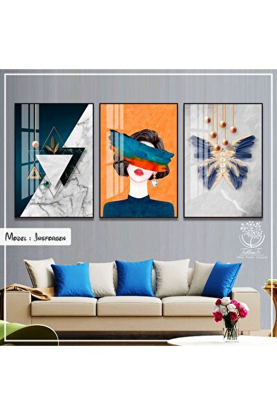 Tablomtr Metal Çerçeveli Gerçek Camlı Tablo Insforgen 3 Lü Set