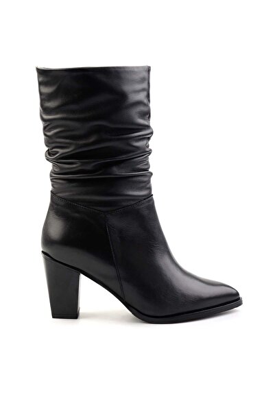 Bambi Siyah Hakiki Deri Kadın Bot & Bootie K02750457903