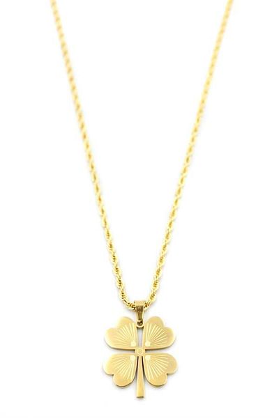 MR RZN STORE Clover Necklace - 45cm - Gold