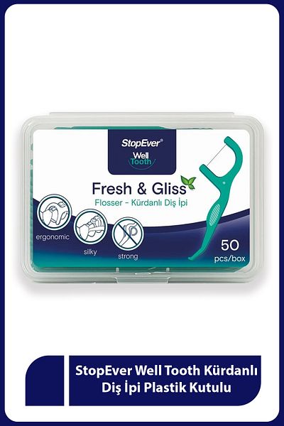 StopEver Well Tooth Fresh Gliss Tooth Floss - Plastic Box