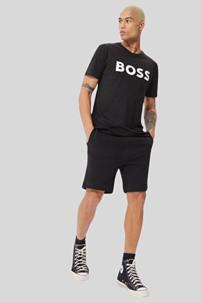 BOSS Regular Fit Bisiklet Yaka Erkek T-shirt Siyah