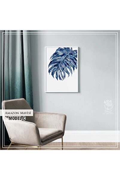 Tablomtr Metalna okvirna dekorativna slika od pravog stakla u amazonsko plavo...