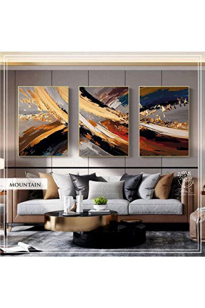 Tablomtr Metal Çerçeveli Gerçek Camlı Tablo Mountain 3 Lü Set