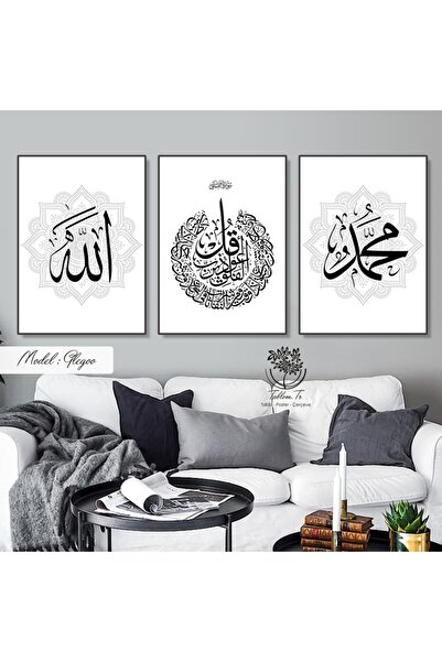 Tablomtr Metal Çerçeveli Gerçek Camlı Tablo Glegoo 3 Lü Set