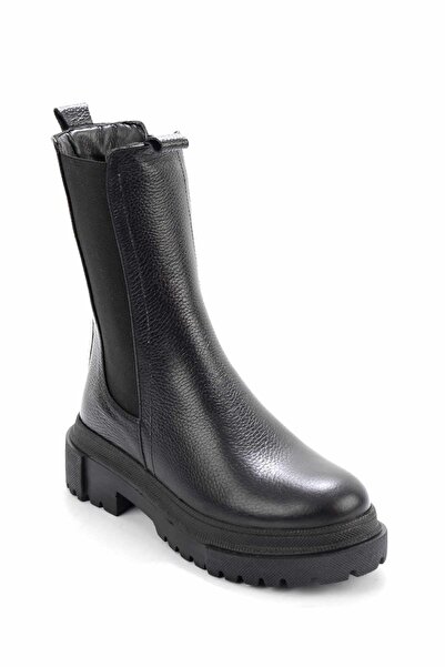 Bambi Siyah Leather Kadın Bot & Bootie K02724300103