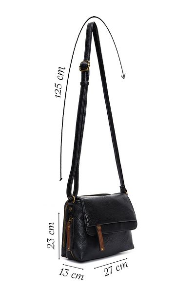 Derimod Women's Black Long Strap Crossbody Bag 25Sbd2430Ft