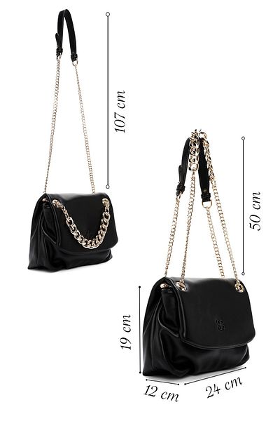 Derimod Women's Black Long Chain Strap Shoulder Bag 25Sbd 281718