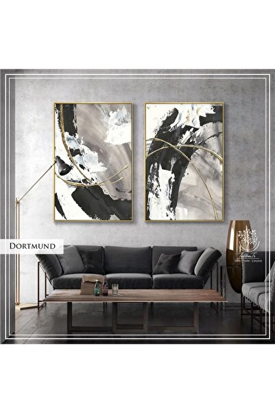 Tablomtr Metal Çerçeveli Gerçek Camlı Tablo Dortmund 2 liSet