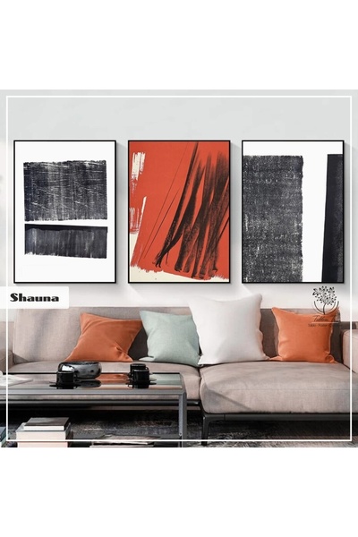 Tablomtr Metal Çerçeveli Gerçek Camlı Tablo Shauna 3 Lü Set