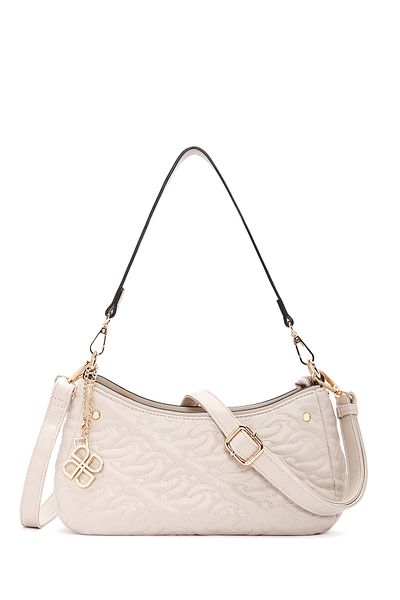 Derimod Women's Beige Long Strap Quilted Handbag 25Sbd2822Kp