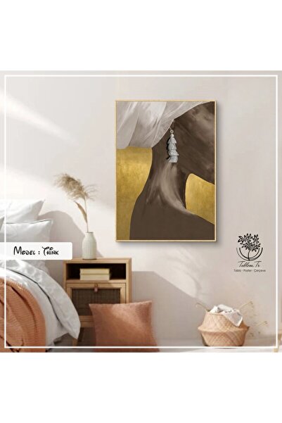 Tablomtr Metal Çerçeveli Gerçek Camlı Tablo Think 1li Set