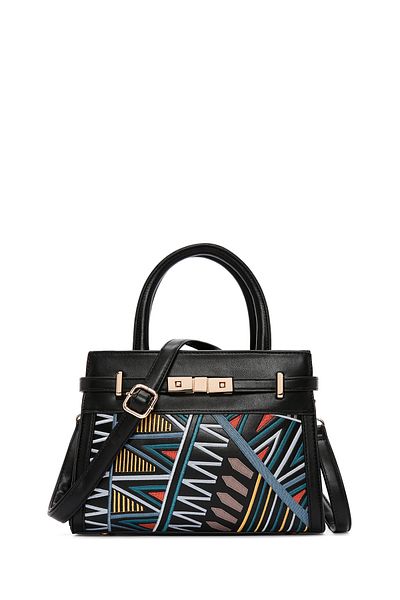 Derimod Women's Black Printed Long Strap Shoulder Bag 25Sbd 260526