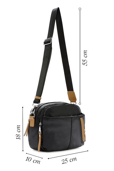 Derimod Women's Black Long Strap Crossbody Bag 25Sbd 241914