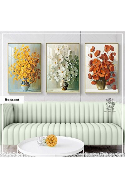 Tablomtr Metal Çerçeveli Gerçek Camlı Tablo RogsantG 3 lü Set