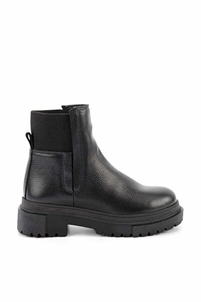 Bambi Siyah Leather Kadın Bot & Bootie K02724300003