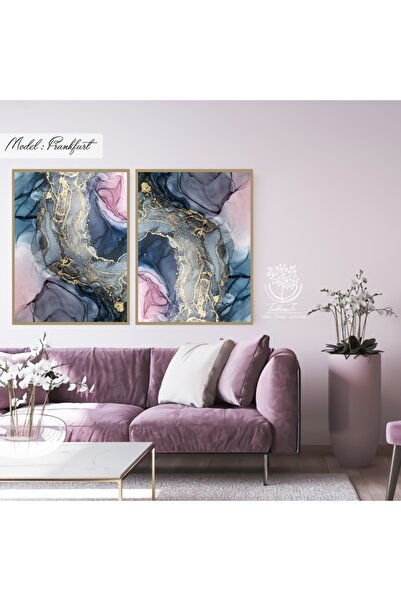 Tablomtr Metal Çerçeveli Gerçek Camlı Tablo Frankfurt 2 Li Set