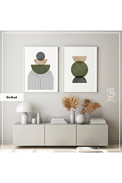 Tablomtr Metal Framed Real Glass Table Geliat Set of 2