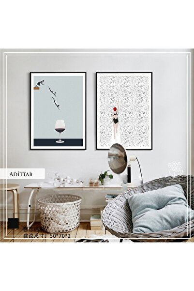 Tablomtr Metal Çerçeveli Gerçek Camlı Tablo Adittab 2 liSet