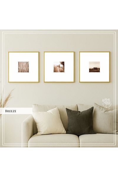 Tablomtr Masă decorativă din 3 piese Breeze cu cadru metalic și sticlă