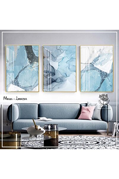 Tablomtr Metal Çerçeveli Gerçek Camlı Tablo Lobster 3 Lü Set