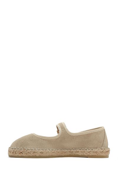 Derimod Women's Beige Strappy Suede Espadrille 25Sfd 206810