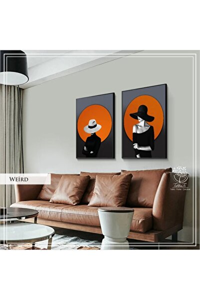 Tablomtr Metal Çerçeveli Gerçek Camlı Tablo WeirdB 2 liSet