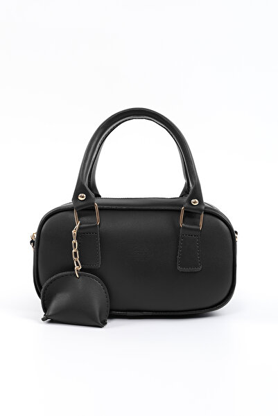 SHAKA Μαύρη τσάντα χεριού, μπράτσου και ώμου Shk207 από συνθετικό δέρμα με λε...