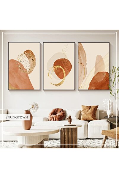 Tablomtr Metal Çerçeveli Gerçek Camlı Tablo SpringtownD 3 Lü Set