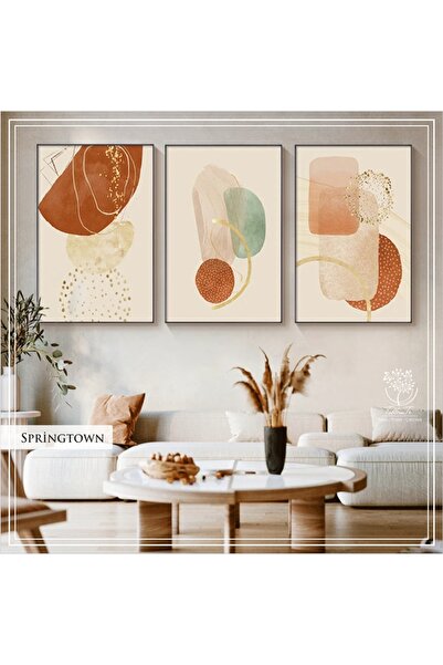Tablomtr Metal Çerçeveli Gerçek Camlı Tablo SpringtownA 3 Lü Set