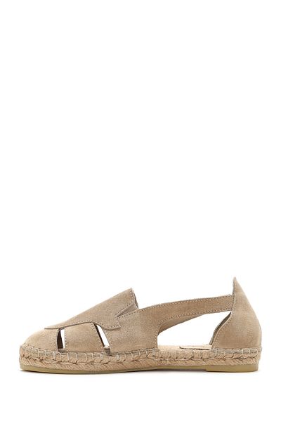 Derimod Women Beige Suede Leather Espadrilles 25Sfd 205110