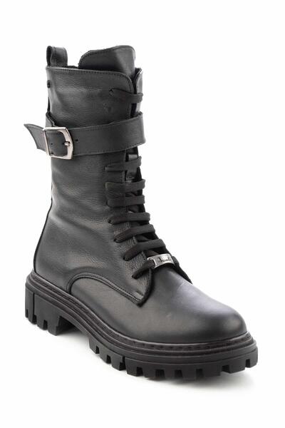 Bambi Černé dámské boty a botičky z pravé kůže K02178300503