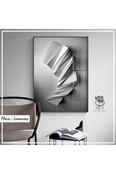 Tablomtr Metal Çerçeveli Gerçek Camlı Tablo Lemondrop 1li Set