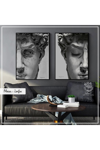 Tablomtr Metal Çerçeveli Gerçek Camlı Tablo Lorjuk 2 Li Set