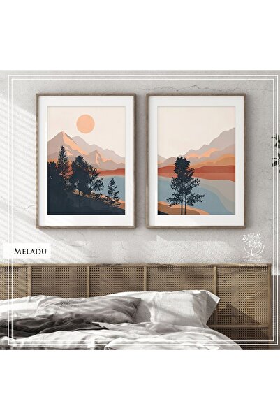 Tablomtr Metal Çerçeveli Gerçek Camlı Tablo MeladuG 2 liSet