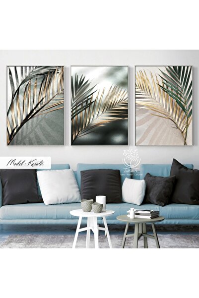 Tablomtr Metal Çerçeveli Gerçek Camlı Tablo Kerata 3 Lü Set