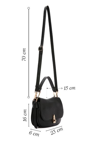 Derimod Women's Black Long Strap Shoulder Bag 25Sbd2423Ft