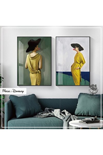 Tablomtr Metalni okvir sa pravim staklenim slikama Danbury, set od 2 komada